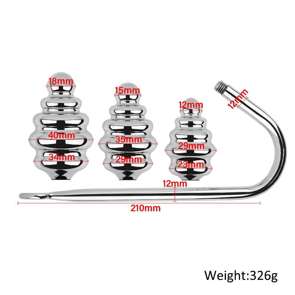 Bondage Hook aus Metall mit Analzapfen in drei Grössen
