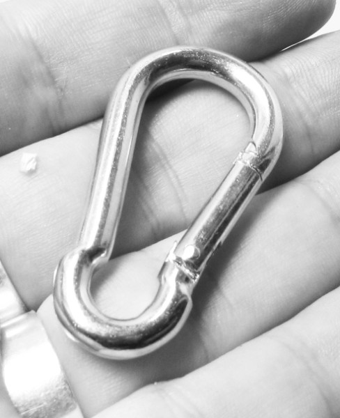 Karabinerhaken silber - 5x50mm - Pack-of-4