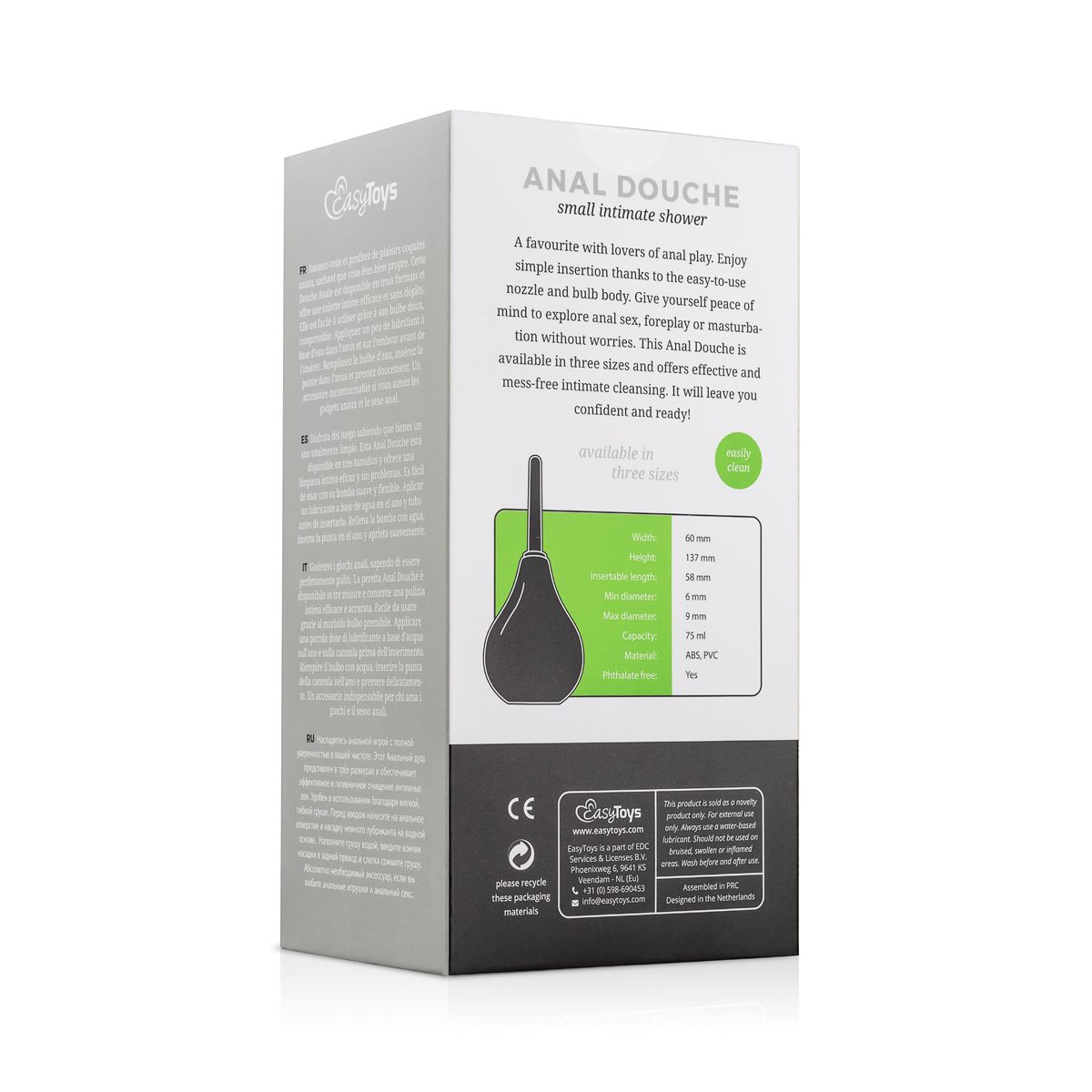 Analdusche mit Pumpball in drei Größen – 75 ml