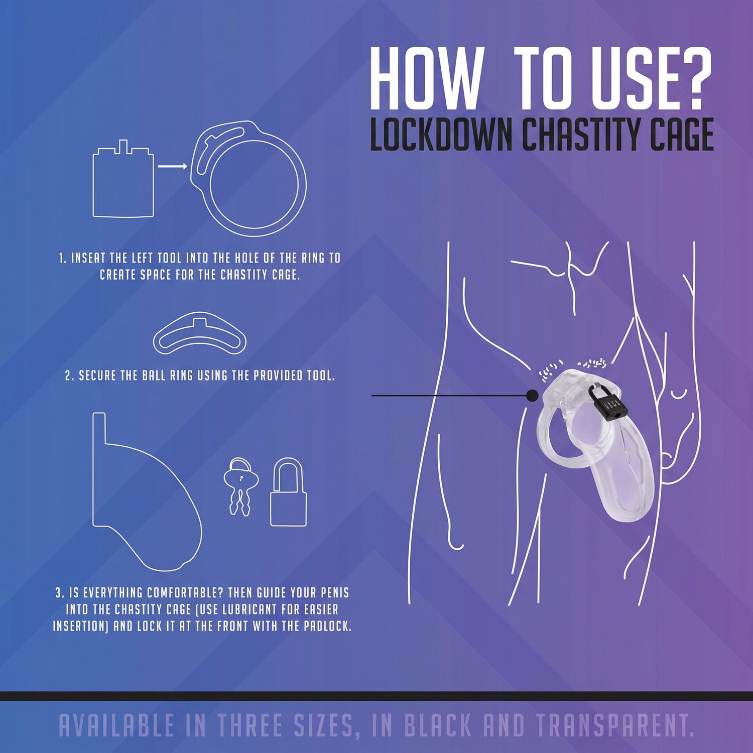 LOCKDOWN Keuschheitskäfig – Gross Transparent