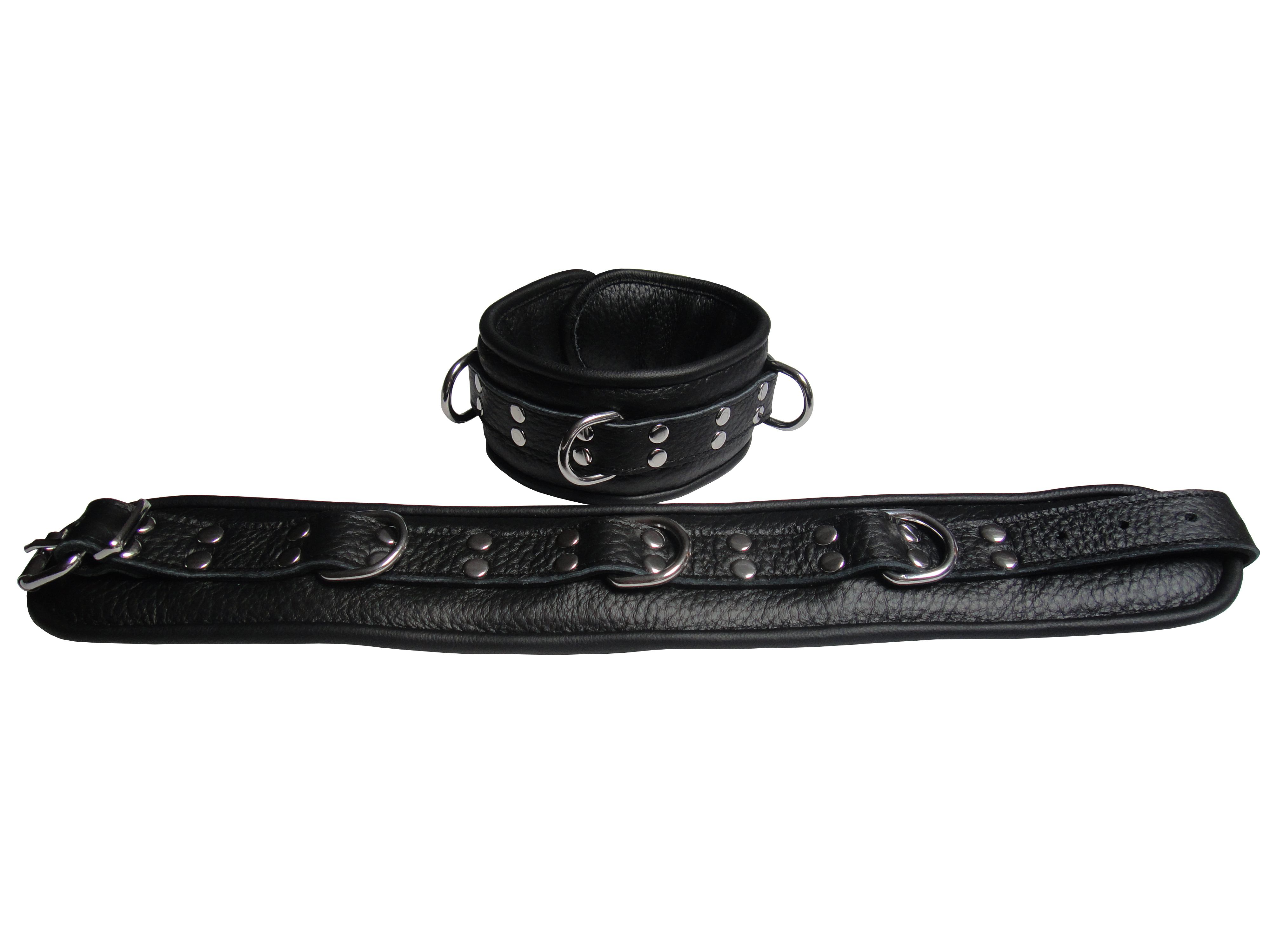 Leder Halsfessel Schwarz Professional